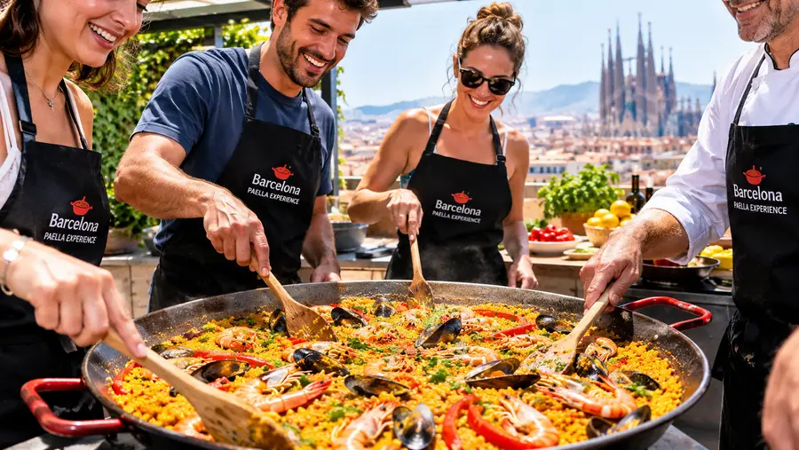 Cours de cuisine de paella en groupe à Barcelone