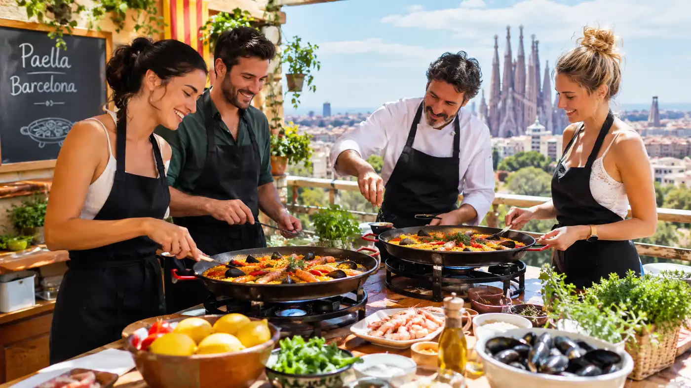 Lezioni di cucina private e per coppie di paella a Barcellona